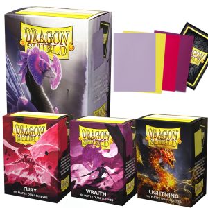 Dragon Shield 100ct Matte Dual Sleeves Lightning Orchid Fury Wraith, Fits 63×88mm Standard Size TCG Protector for Gaming Cards