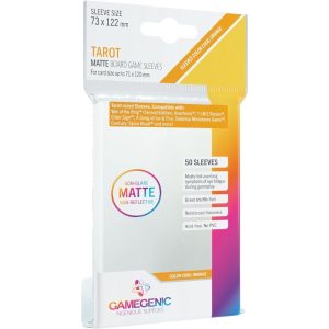 Pack of 50 Gamegenic Matte Sleeves for Tarot Cards, Measuring 72X122 Mm, Premium Quality in Orange from FFG